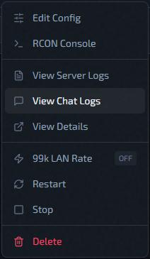 Instance Actions: View Chat Logs